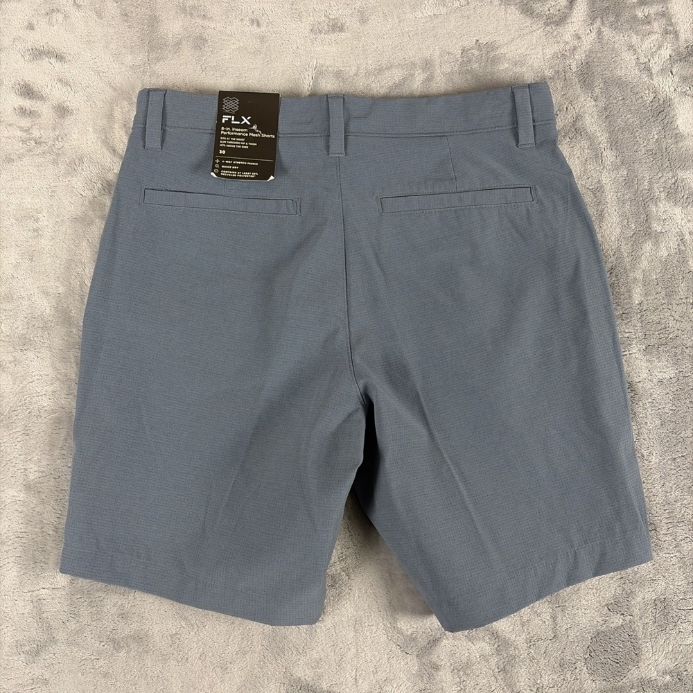 FLX Performance Mesh Shorts Chesapeake Blue 8" Inseam Men's Size 30 NEW - Picture 4 of 5